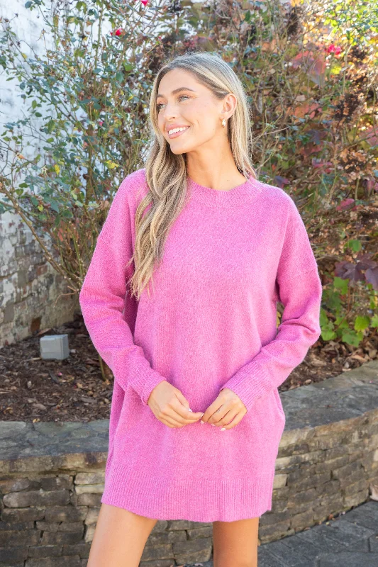 Savings Galore Rosalind Oversized Sweater Dress, Pink