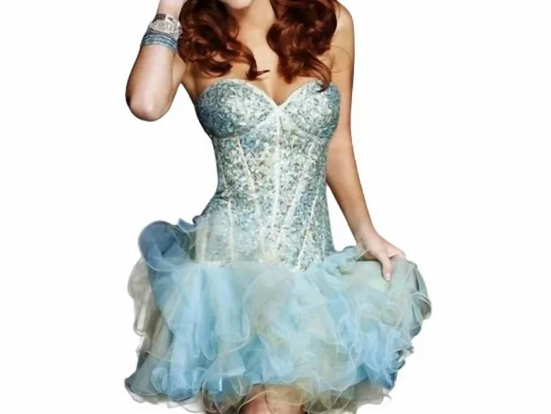 Bargain Prices Sequin Prom Dress In Blue/gold