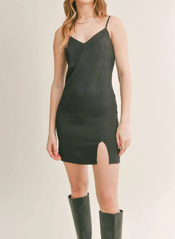 TIME-Limited Offer Coffe Date Mini Dress In Black