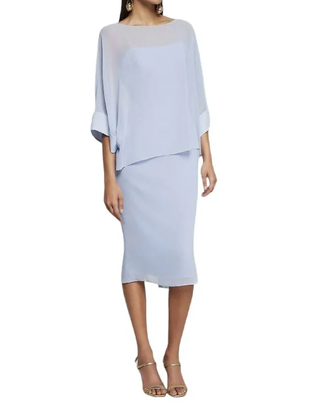 Discount Mania 2Pc Silk Dress In Bluebell