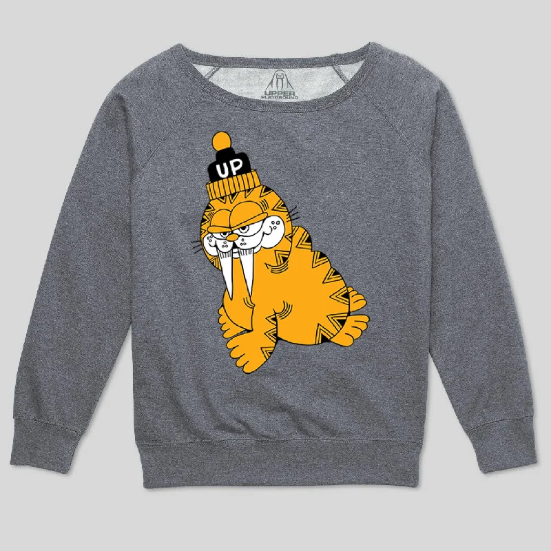 Inventory Reduction Wally Cat Women's Sweatshirt WOMEN'S SCOOP NECK SWEATSHIRT