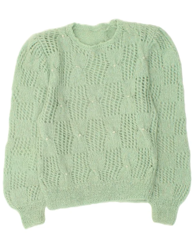 Value Deals VINTAGE Womens Crew Neck Jumper Sweater UK 14 Large Green