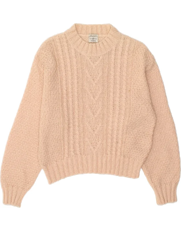 Quick Sale BELFE & BELFE Womens Crew Neck Jumper Sweater UK 14 Medium Beige Mohair