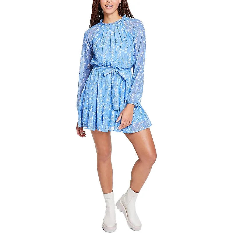 Now or Never Juniors Womens Above knee Pleated Mini Dress