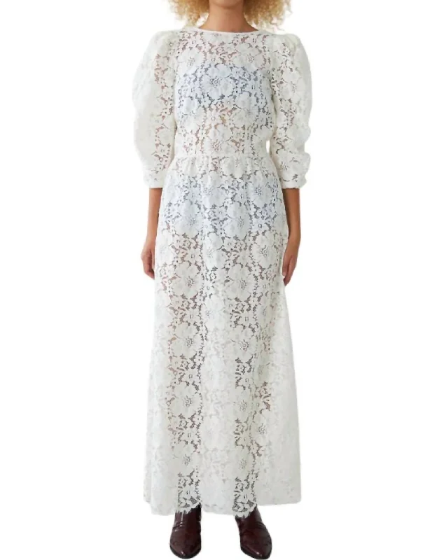 Final Clearance Lace Maxi Dress In Ecru
