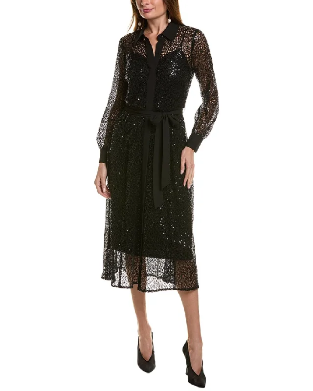 Final Sale Anne Klein Sequin Lace Shirtdress