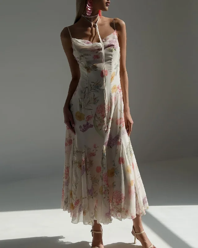 Clearance Event Floral Spaghetti Strap Dress