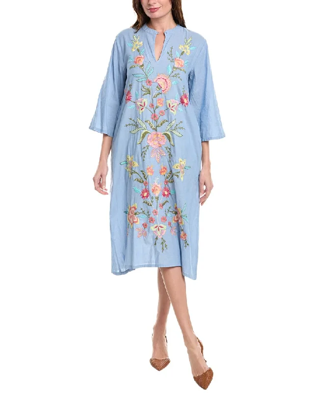 While Supplies Last Johnny Was Camellia Mandarin Collar Midi Dress