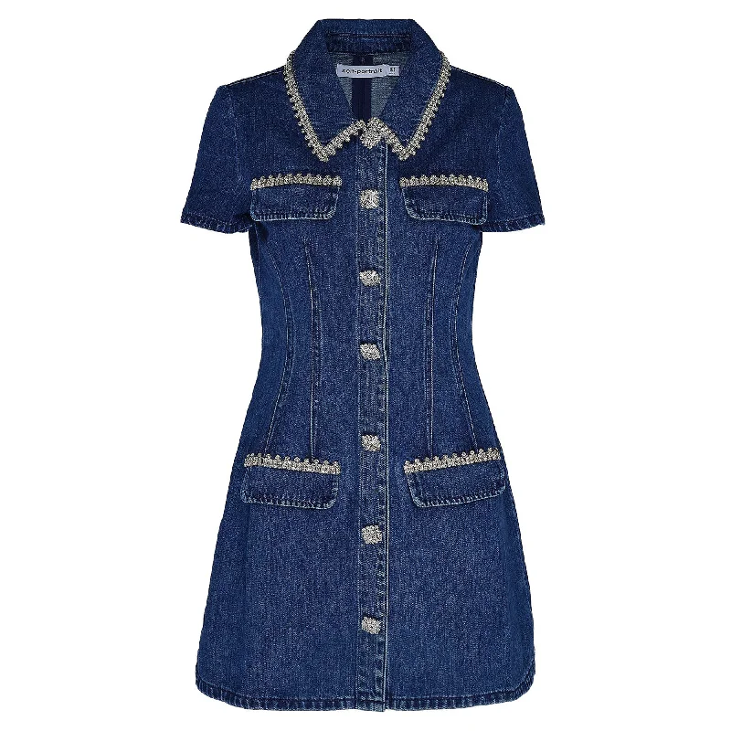 Early Access Denim Collared Mini Dress