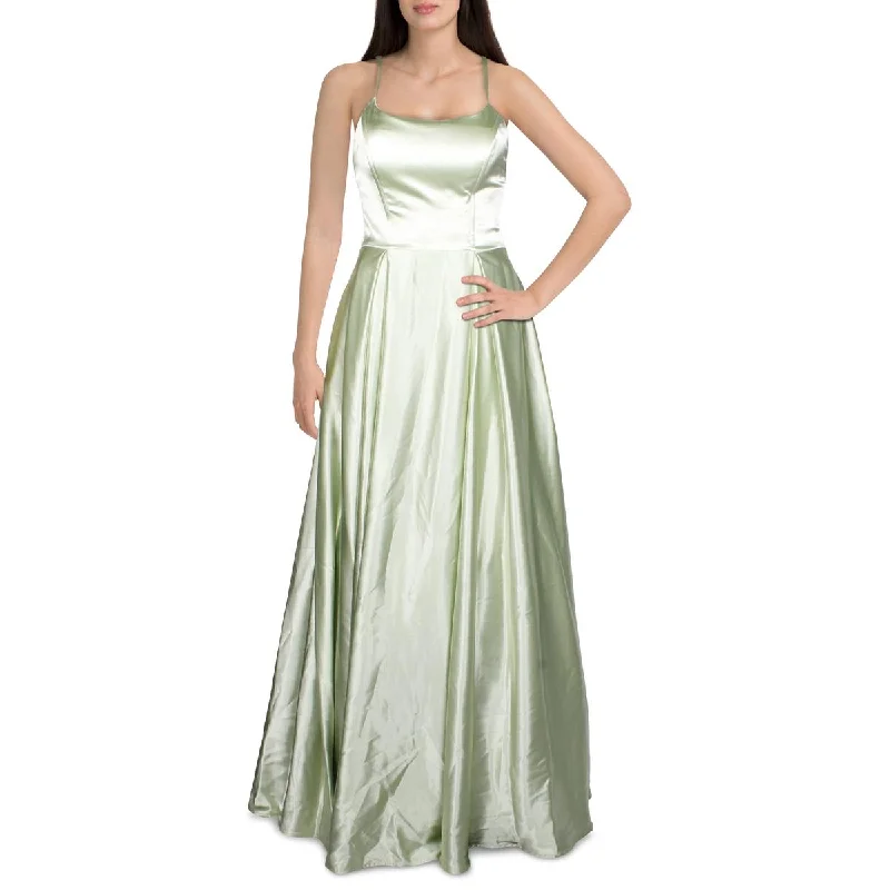 Special Price Juniors Womens Satin Strappy Evening Dress