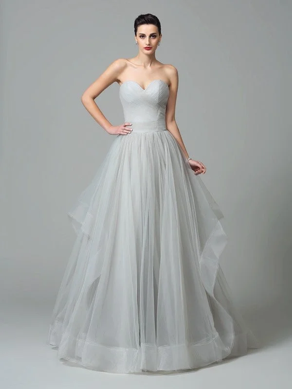 Deal of the Week A-Line/Princess Sweetheart Layers Sleeveless Long Net Dresses