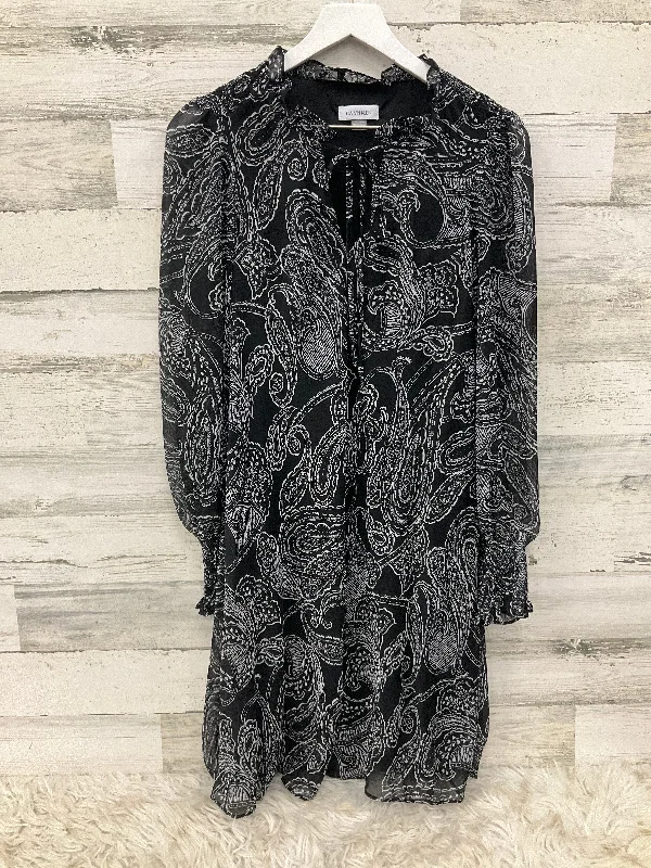 Year-End Sale Dress Casual Midi By Calvin Klein In Black & White, Size: M