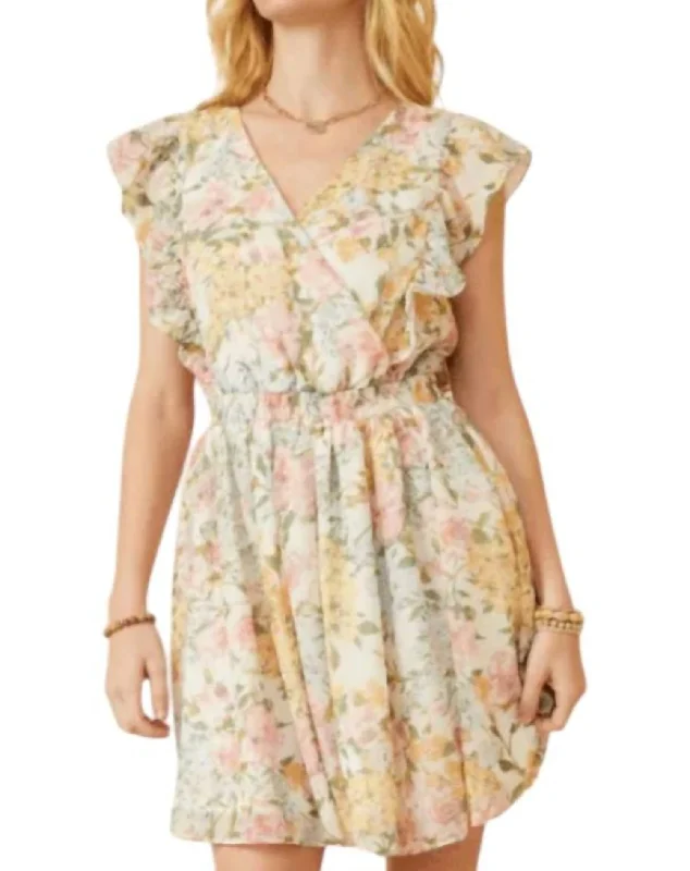 Hurry In Elegant Moment Dress In Beige