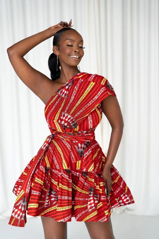 Savings Galore AFE African Print Flair Mini Infinity dress