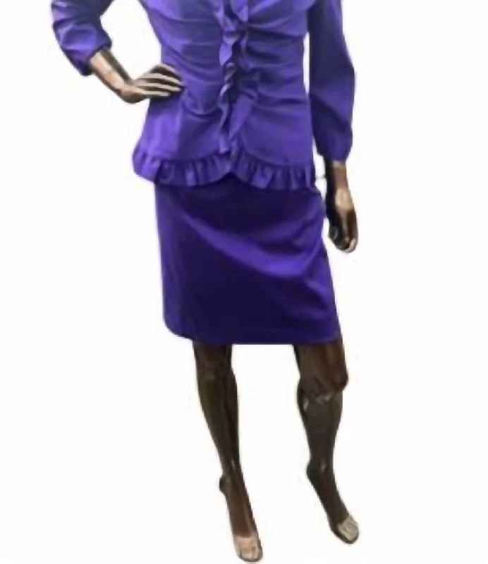 Can't Miss Sheath Dress With Jacket In Purple