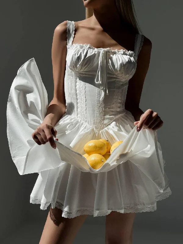 Extra Discounts Elegant White Corset-Style Mini Dress