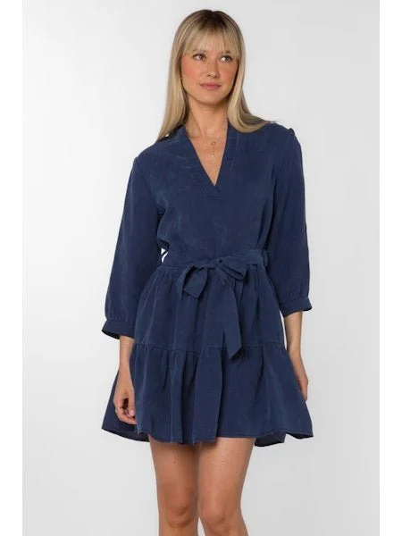 Crazy Deals Noelle Navy Tiered Mini Dress