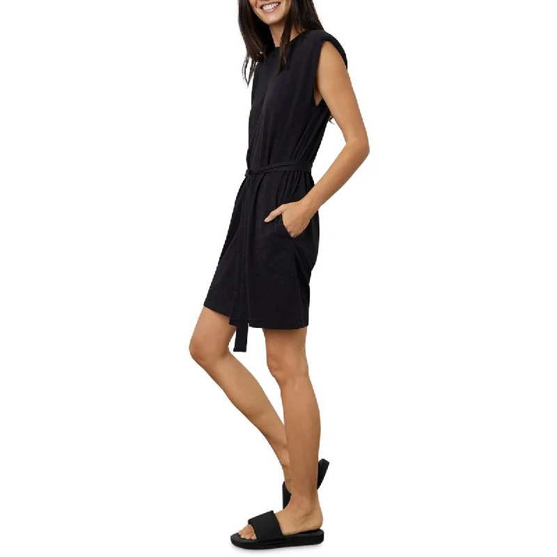 Crazy Deals Jenna Womens Crewneck Shoulder Pads Shirtdress