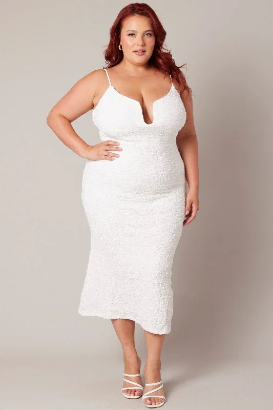 Price Rollback White Bubble Maxidress