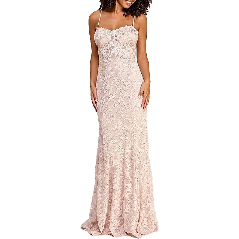 Limited Edition Juniors Womens Full Length Lace Evening Dress