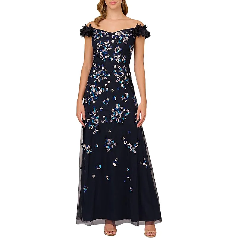 Flash Sale Womens Full Length Sequined Evening Dress