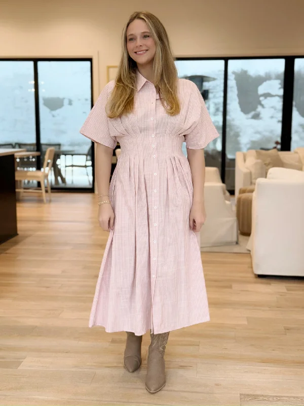 Final Sale Needing Sunshine Midi Dress - Pink