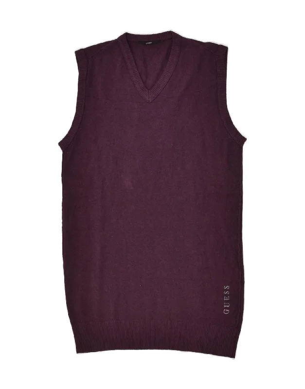 Price Blitz GUESS Womens Vest Tank Top UK 12 Medium Purple Viscose