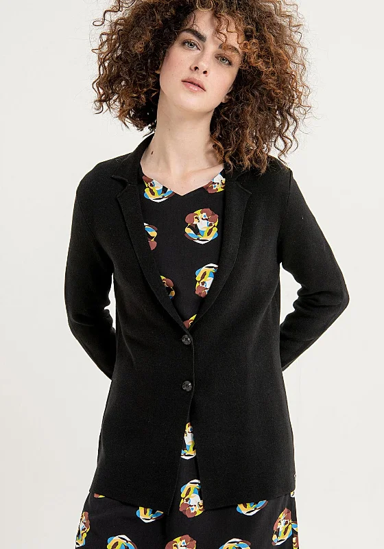 Price Cut Surkana Blazer Style Knit Jacket, Black