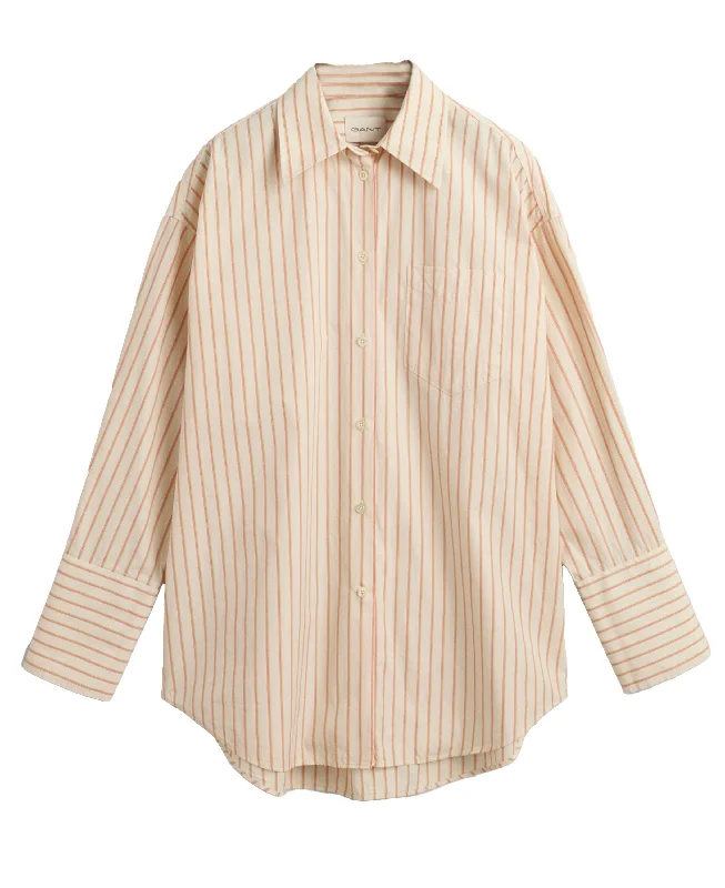 Best Bargains Oversized Poplin Striped Shirt - Linen
