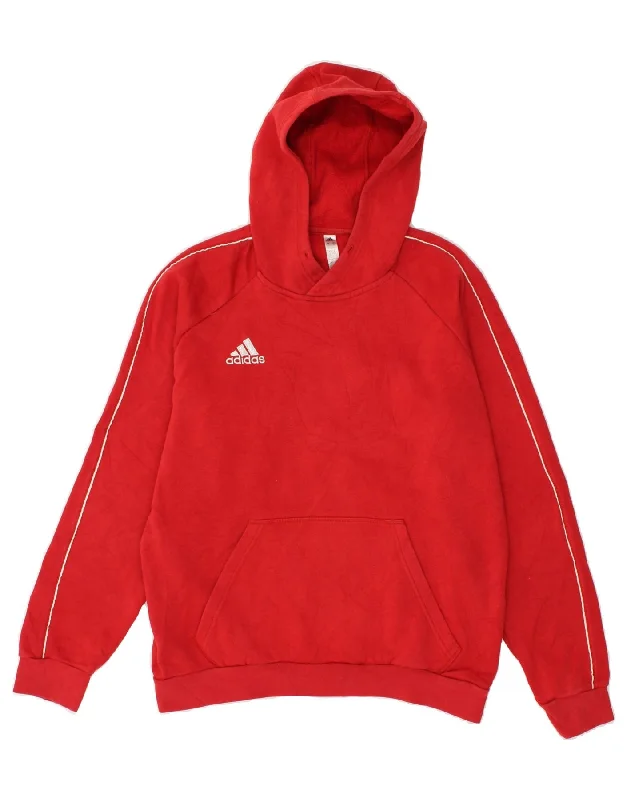 Closeout ADIDAS Womens Hoodie Jumper UK 14 Medium Red Cotton