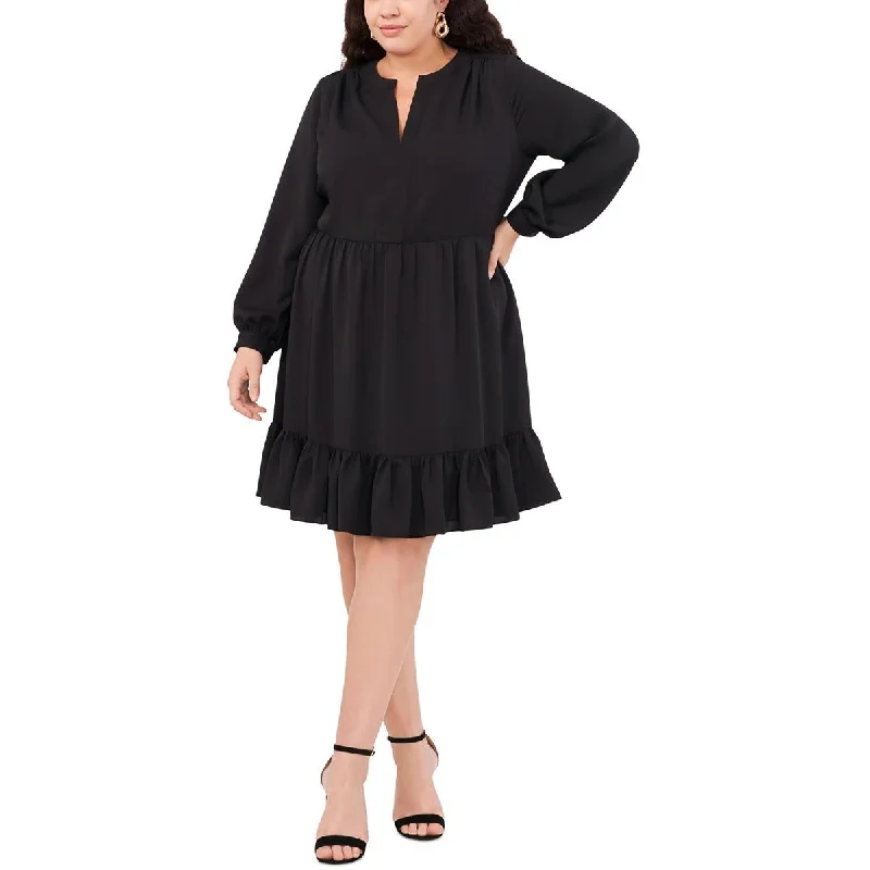 Instant Discount Plus Womens Ruffle Hem Tiered Cocktail And Party Dress