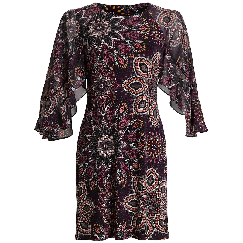 Crazy Deals Plus Womens Mini Printed Fit & Flare Dress