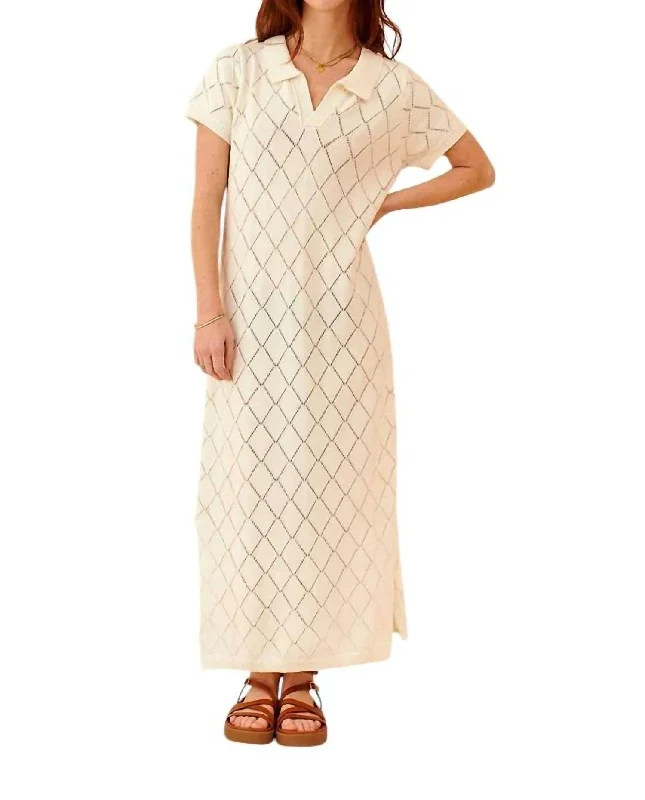 New Deals Sindy Knit Polo Dress In Creme