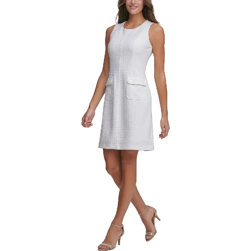 Buy More, Save More Petites Womens Pockets Knee Sheath Dress