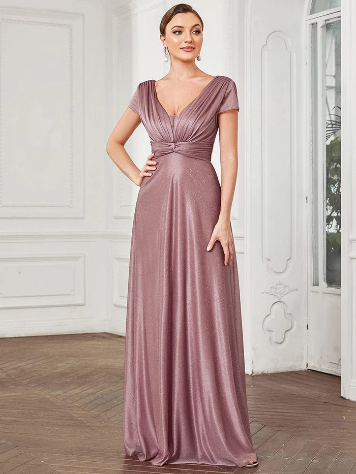Low Prices Glitzy Pleated Sweetheart A-Line Long Mother of the Bride Dress