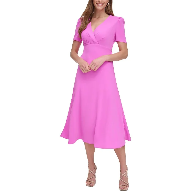 New Markdowns Womens Empire Dress Faux Wrap Top Midi Dress