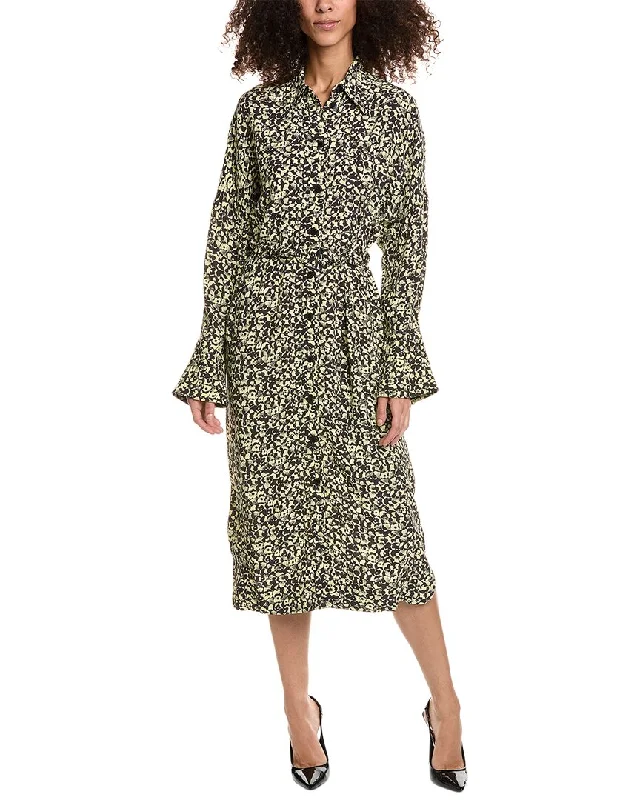 Daily Deals GANNI Printed Crepe Shirtdress