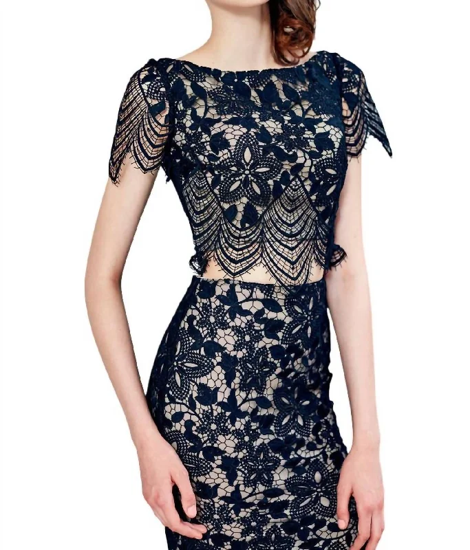New Deals Laced Prom Dress In Black/nude