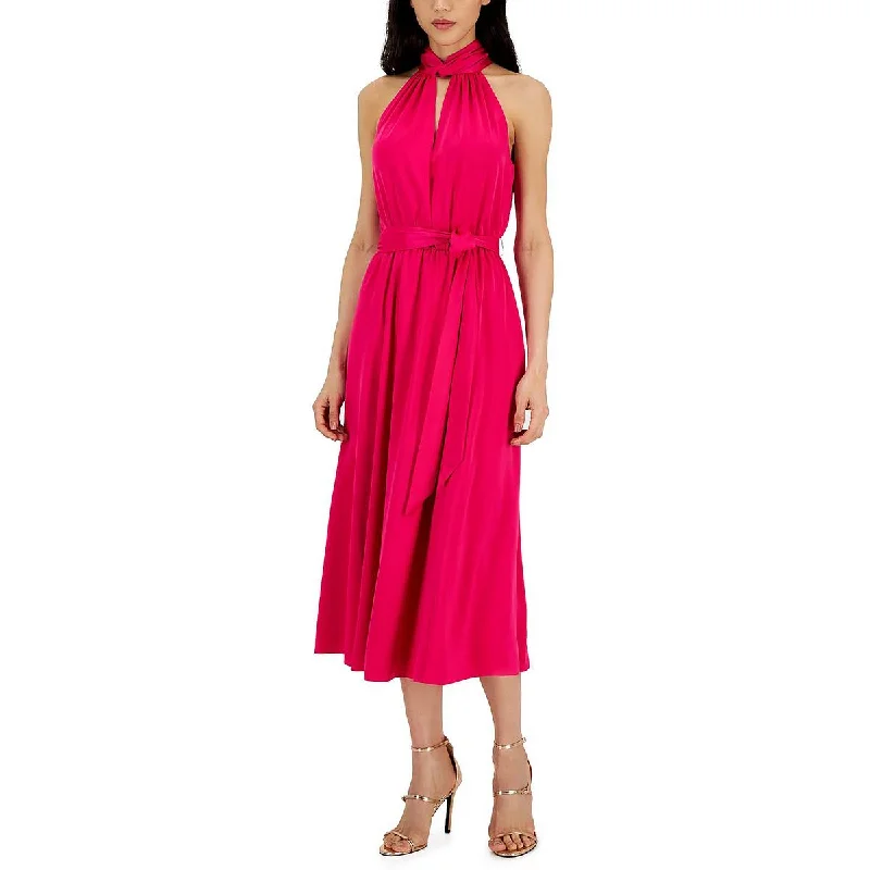Blowout Deals Womens Cut-Out Ruched Midi Dress