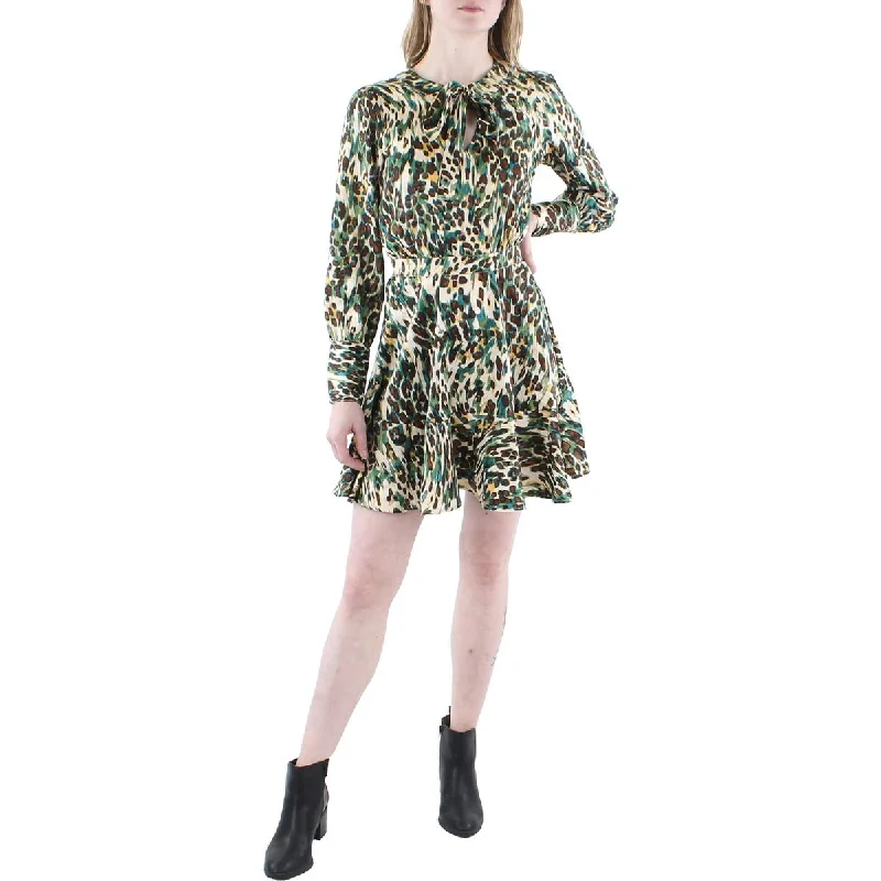 Shop and Save Davina Womens Floral Mini Fit & Flare Dress