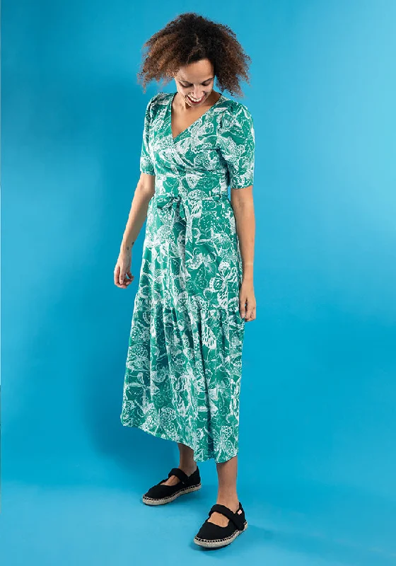 Special Price Coretta Butterfly Stencil Print Cotton Midaxi Dress