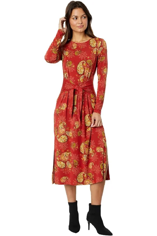 Clearance Event Johnny Was Women Paisley Lace Long Sleeve Tie Front Knit Midi Dress Multi Clearance Event Johnny Was Women Paisley Lace Long Sleeve Tie Front Knit Midi Dress Multi