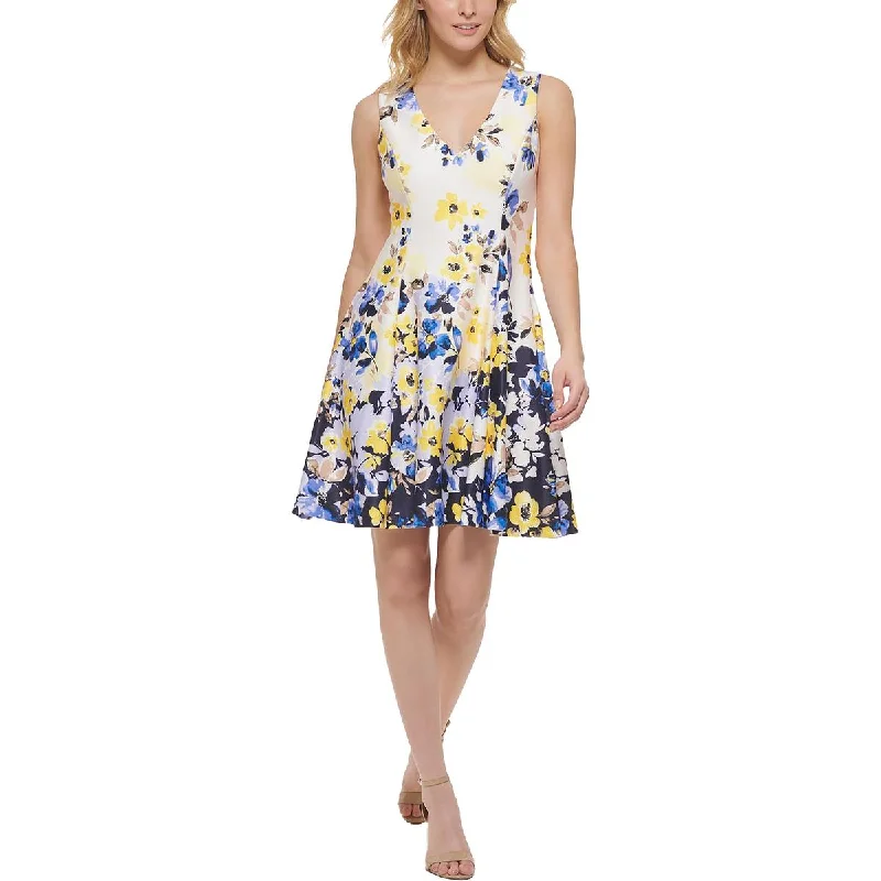 Sneak Peek Sale Womens Floral Fit & Flare Cocktail And Party Dress