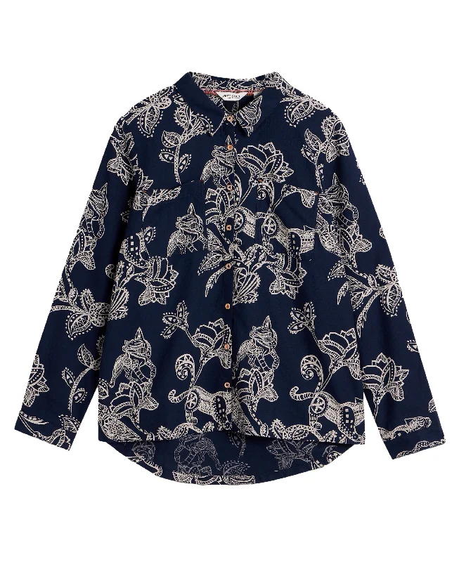 Bonus Savings Sophie Organic Cotton Shirt - Navy Print