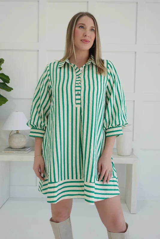Limited Edition Victoria Seersucker Mini Dress - Green