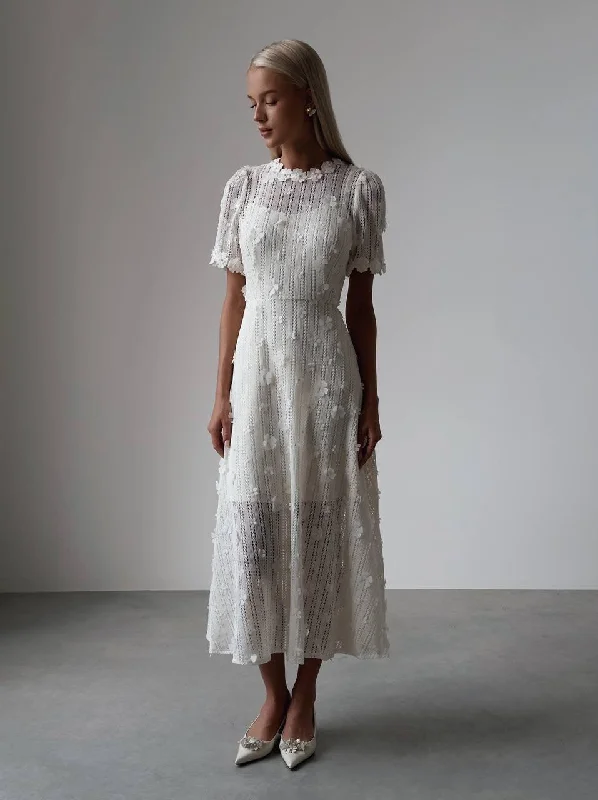 Anniversary Sale Elegant Floral Texture Dress
