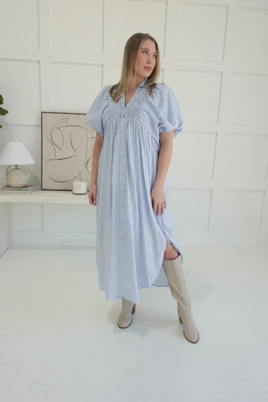 Price Break Darcy Midi Dress - Baby Blue
