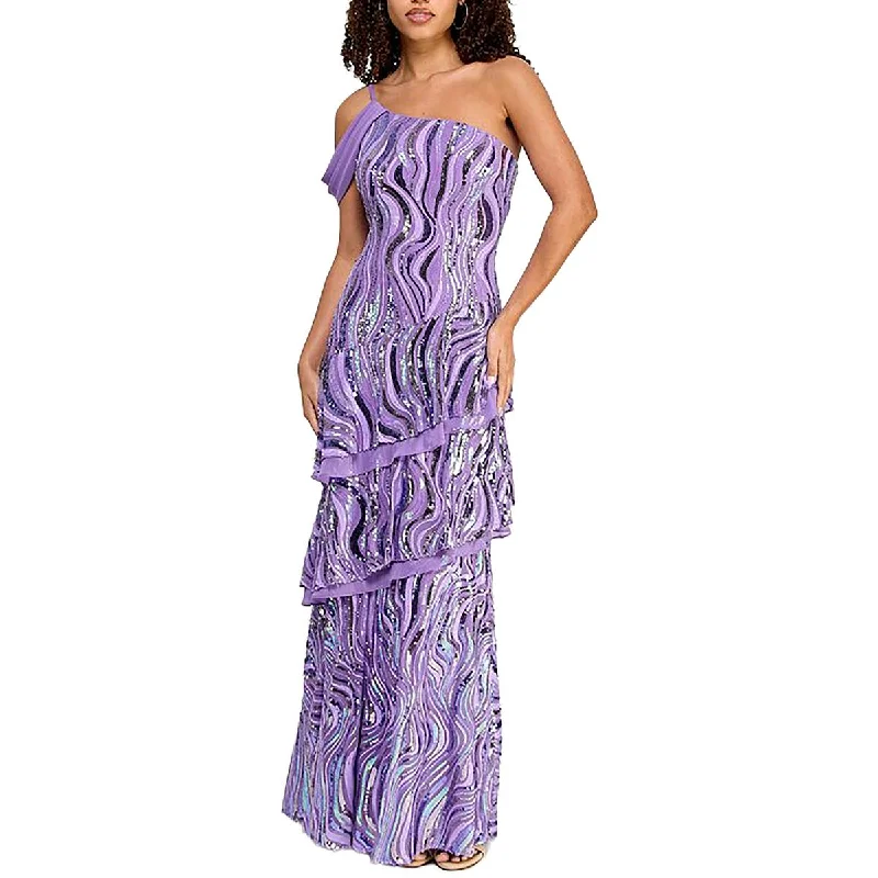 Overstock Sale Juniors Womens Full Lngth Tiered Evening Dress