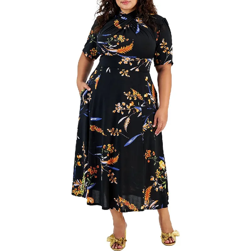 Stock Clearance Plus Womens Floral Long Maxi Dress