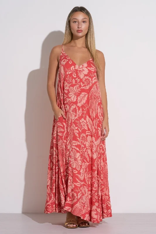 Sale Event 2 Tone Coral Tropical Maxi Dress